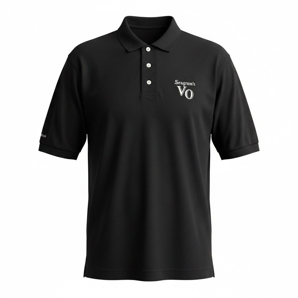 Cutter & Buck Mens XL Seagrams VO Whisky Promo Polo Shirt Black NWT CB 2482-22
